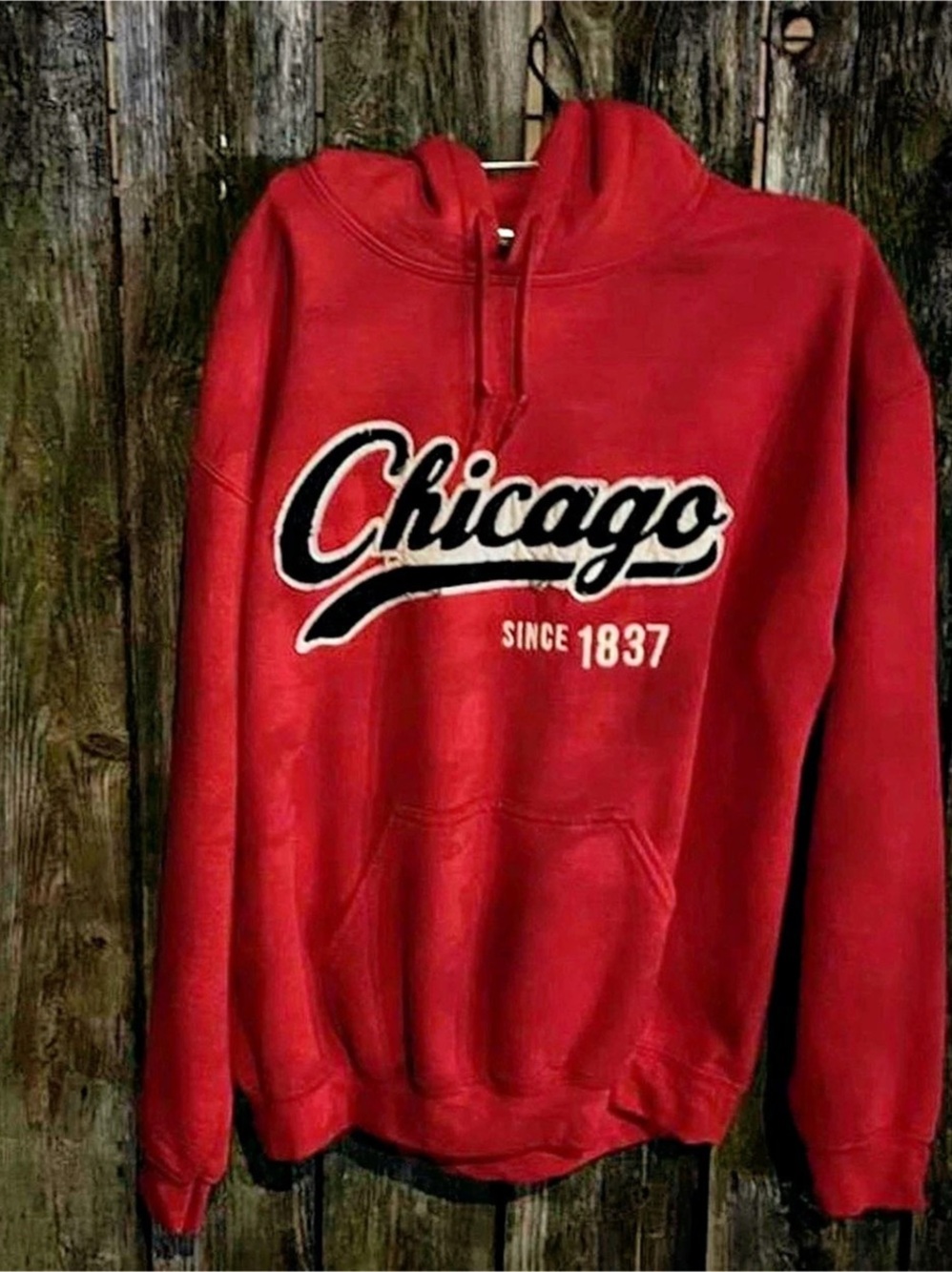 Chicago Graphic Hoodie in Red Like New